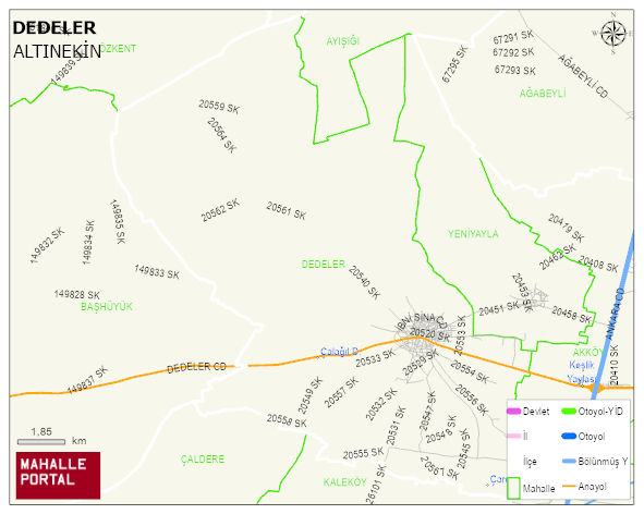 DEDELER Mahallesi Haritası | Dağlar, Ovalar ve Akarsu Bilgileri