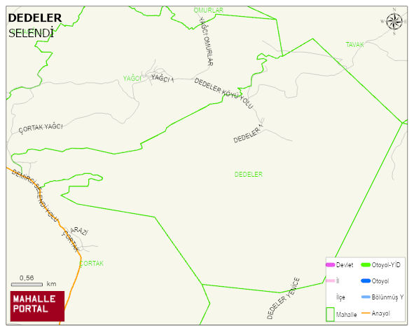 DEDELER Mahallesi Haritası | Yükselti ve Doğa Özellikleri