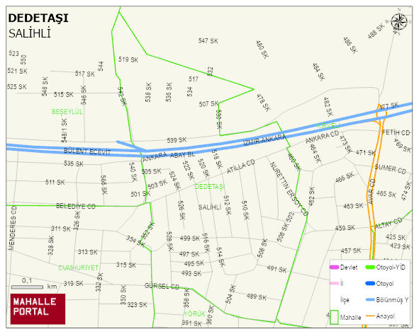 DEDETAŞI Mahallesi Haritası | Yükselti ve Doğa Özellikleri