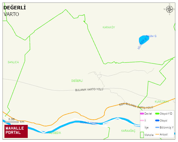 DEĞERLİ Köyü Haritası | Detaylı Köy ve Mahalle Görünümü