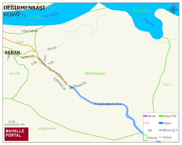 DEĞİRMENBAŞI Mahallesi Haritası | Detaylı Köy ve Mahalle Görünümü