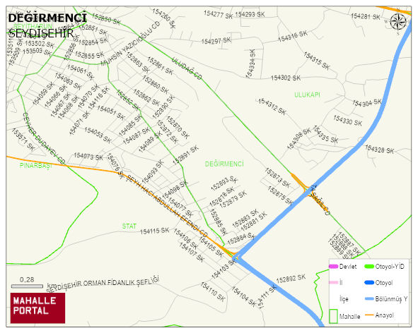 DEĞİRMENCİ Mahallesi Haritası | Sayısal Bölge Görünümü