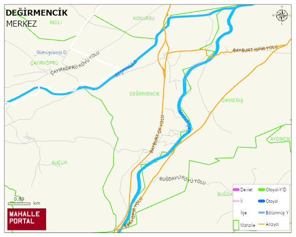 DEĞİRMENCİK Köyü Haritası | İnteraktif Köy ve Mahalle Sınırları