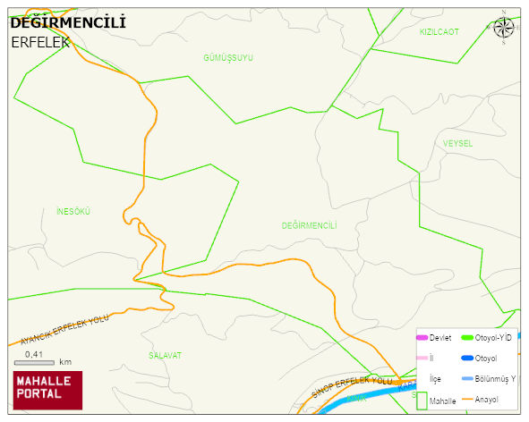 DEĞİRMENCİLİ Köyü Haritası | Detaylı Köy ve Mahalle Görünümü