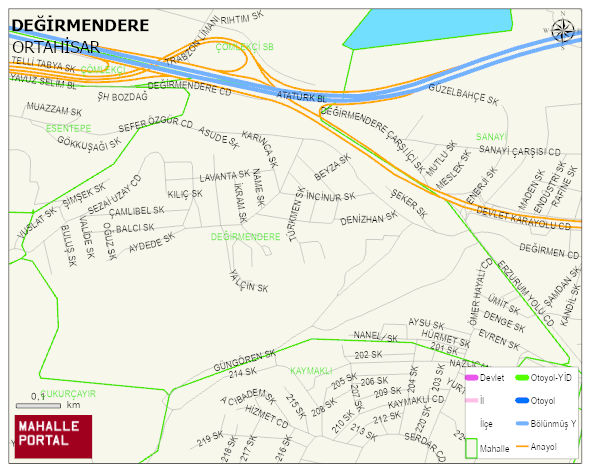 DEĞİRMENDERE Mahallesi Haritası | Detaylı Köy ve Mahalle Görünümü