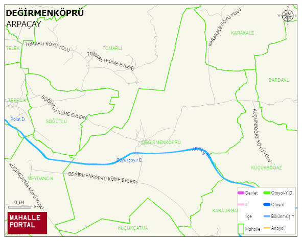 DEĞİRMENKÖPRÜ Köyü Haritası | Detaylı Köy ve Mahalle Görünümü