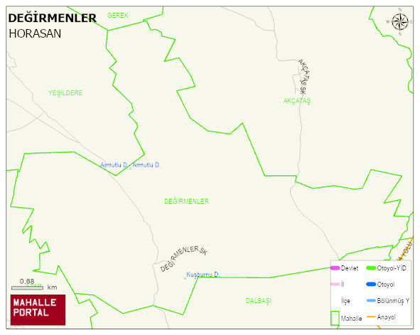 DEĞİRMENLER Mahallesi Haritası | Güncel Mahalle ve Köy Haritası