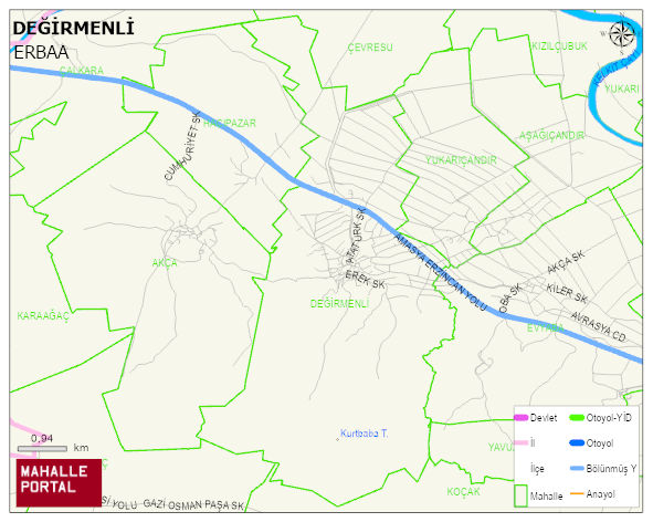 DEĞİRMENLİ Köyü Haritası | Coğrafi Yapı ve Detaylı Haritası