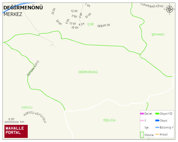 DEĞİRMENÖNÜ Köyü Haritası | İnteraktif Köy ve Mahalle Sınırları