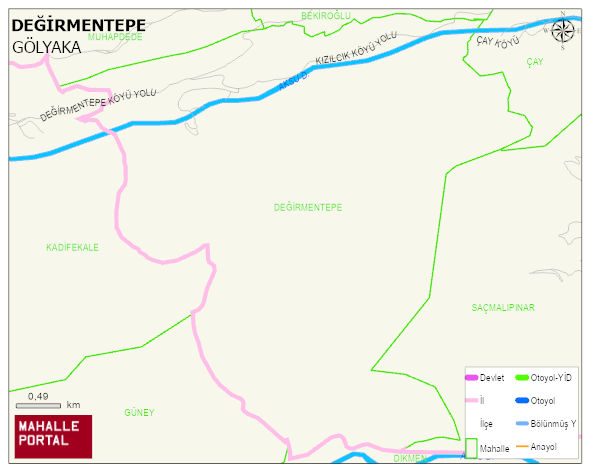 DEĞİRMENTEPE Köyü Haritası | Dağlar, Ovalar ve Akarsu Bilgileri