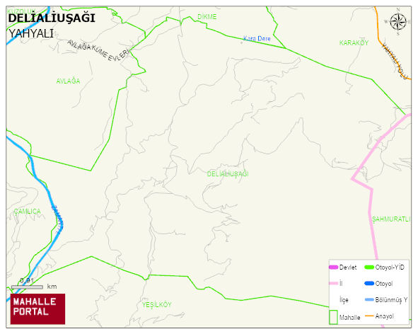 DELİALİUŞAĞI Mahallesi Haritası | Güncel Mahalle ve Köy Haritası