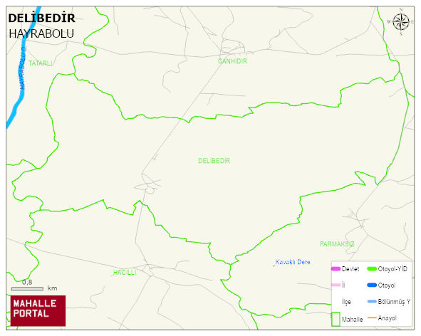 DELİBEDİR Mahallesi Haritası | Yükselti ve Doğa Özellikleri