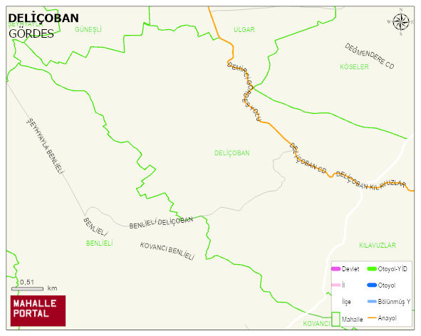 DELİÇOBAN Mahallesi Haritası | Sayısal Bölge Görünümü