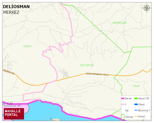 DELİOSMAN Köyü Haritası | Dağlar, Ovalar ve Akarsu Bilgileri