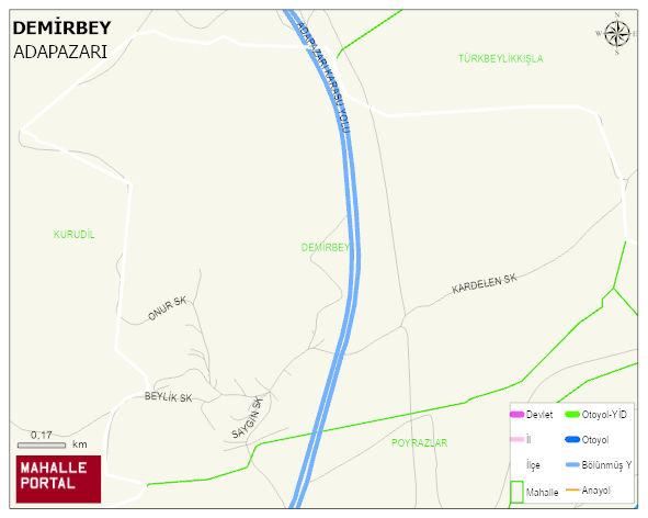 DEMİRBEY Mahallesi Haritası | Dağlar, Ovalar ve Akarsu Bilgileri
