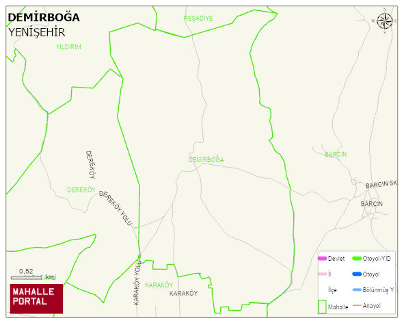 DEMİRBOĞA Mahallesi Haritası | Sayısal Bölge Görünümü