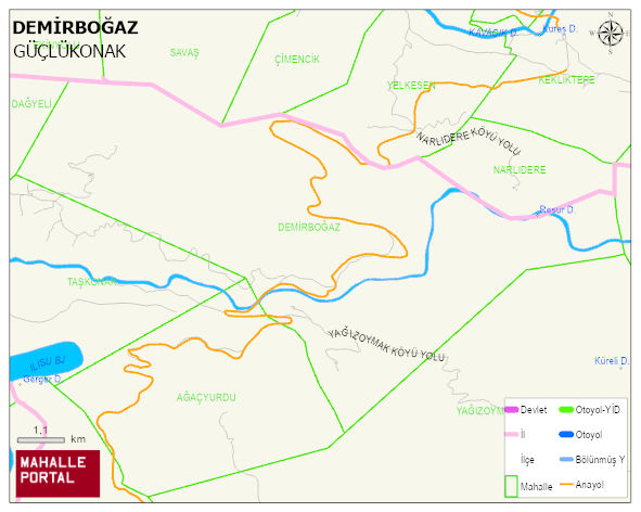 DEMİRBOĞAZ Köyü Haritası | İnteraktif Köy ve Mahalle Sınırları