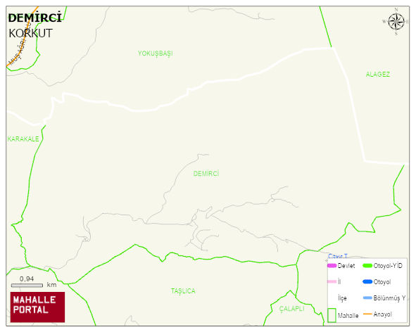 DEMİRCİ Köyü Haritası | Mahalle Sokak Haritası