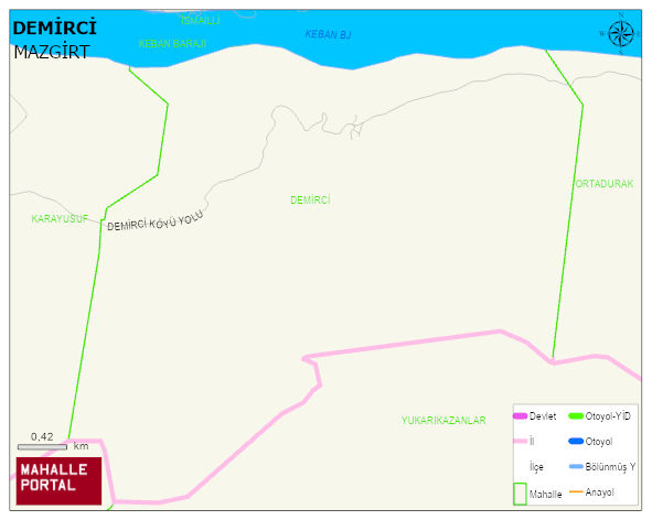 DEMİRCİ Köyü Haritası | Sayısal Bölge Görünümü