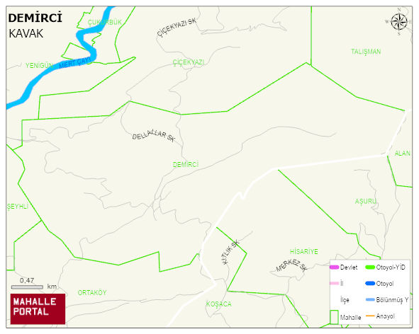 DEMİRCİ Mahallesi Haritası | Güncel Mahalle ve Köy Haritası