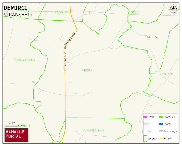 DEMİRCİ Mahallesi Haritası | Detaylı Köy ve Mahalle Görünümü