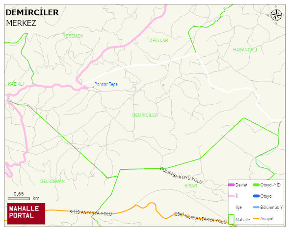 DEMİRCİLER Köyü Haritası | Yükselti ve Doğa Özellikleri