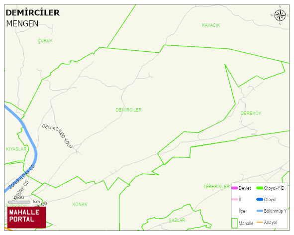 DEMİRCİLER Köyü Haritası | Yükselti ve Doğa Özellikleri