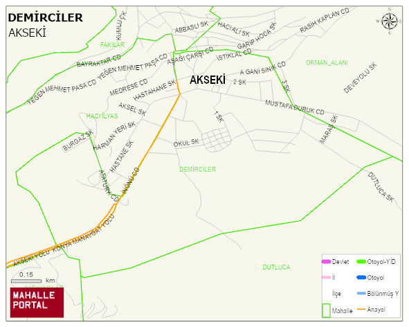 DEMİRCİLER Mahallesi Haritası | Coğrafi Yapı ve Detaylı Haritası