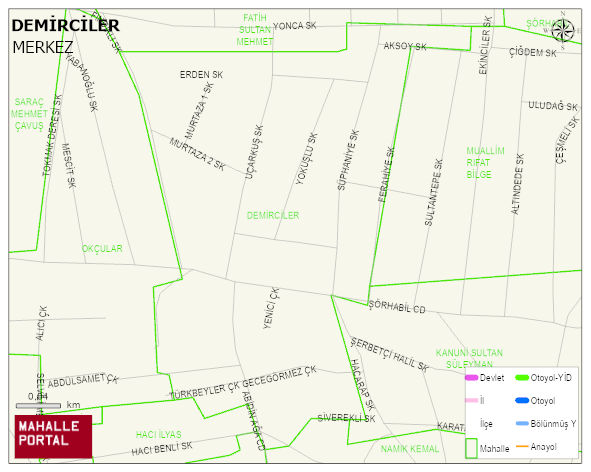 DEMİRCİLER Mahallesi Haritası | Sayısal Bölge Görünümü