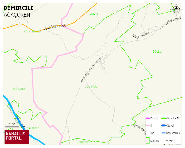 DEMİRCİLİ Köyü Haritası | İnteraktif Köy ve Mahalle Sınırları