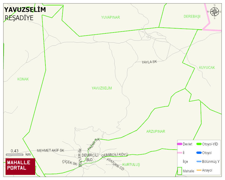 DEMİRCİLİ KÖYÜ YAVUZSELİM MEVKİİ Haritası
