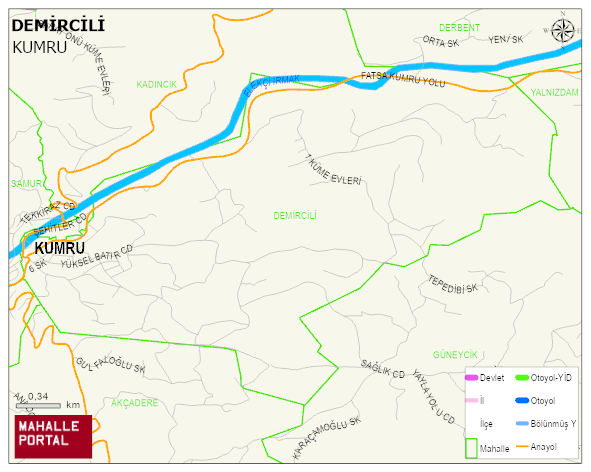 DEMİRCİLİ Mahallesi Haritası | Yükselti ve Doğa Özellikleri
