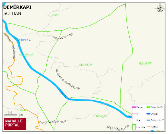 DEMİRKAPI Köyü Haritası | Yükselti ve Doğa Özellikleri