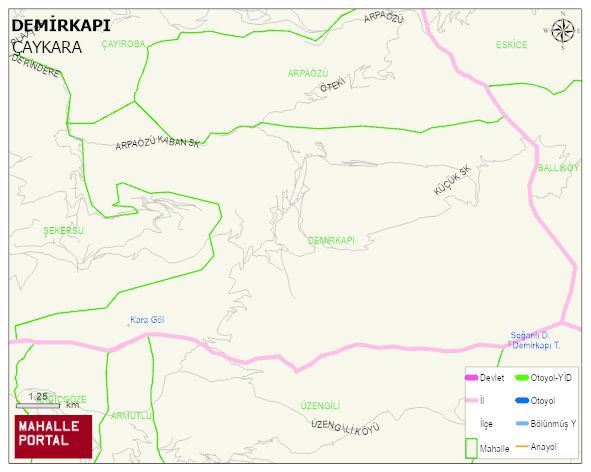 DEMİRKAPI Mahallesi Haritası | İnteraktif Köy ve Mahalle Sınırları