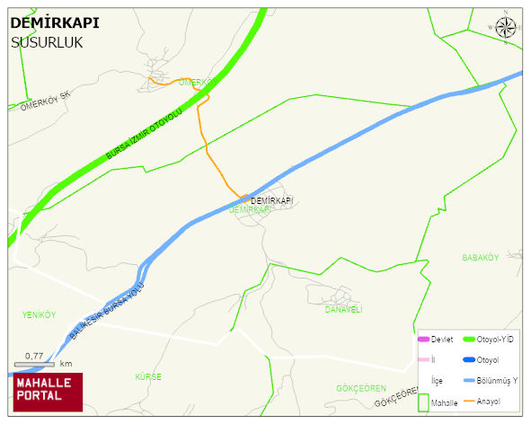 DEMİRKAPI Mahallesi Haritası | Detaylı Köy ve Mahalle Görünümü