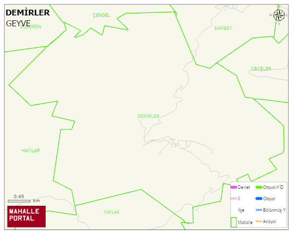DEMİRLER Mahallesi Haritası | Mahalle ve Köy Sınırı