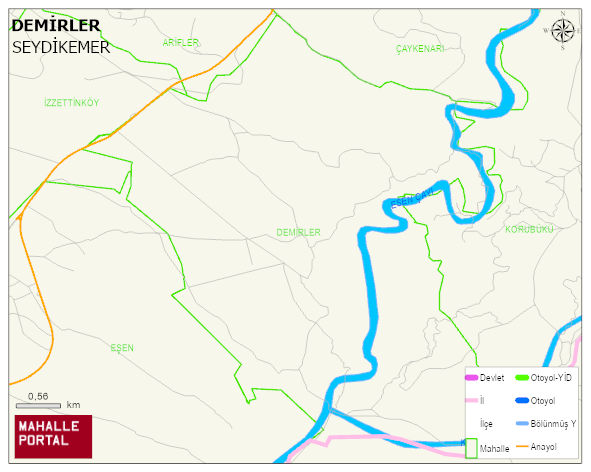 DEMİRLER Mahallesi Haritası | İnteraktif Köy ve Mahalle Sınırları