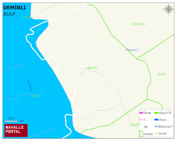 DEMİRLİ Mahallesi Haritası | İnteraktif Köy ve Mahalle Sınırları