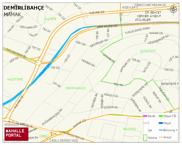 DEMİRLİBAHÇE Mahallesi Haritası | Mahalle Sokak Haritası