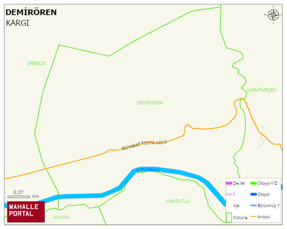 DEMİRÖREN Köyü Haritası | Detaylı Köy ve Mahalle Görünümü