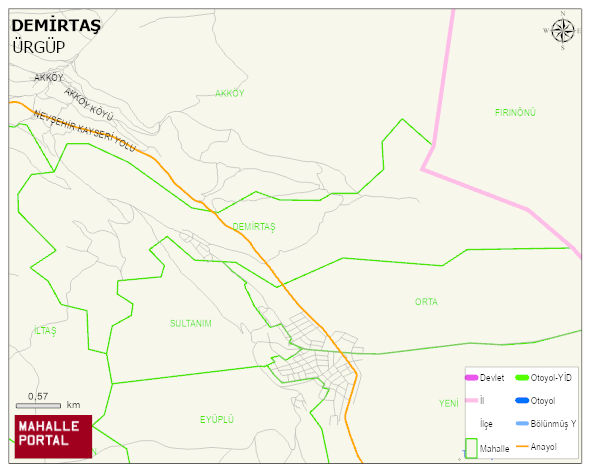 DEMİRTAŞ Köyü Haritası | İnteraktif Köy ve Mahalle Sınırları