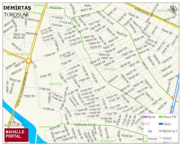 DEMİRTAŞ Mahallesi Haritası | İnteraktif Köy ve Mahalle Sınırları