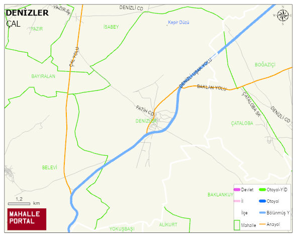 DENİZLER Mahallesi Haritası | Detaylı Köy ve Mahalle Görünümü