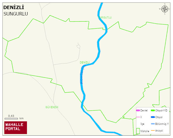 DENİZLİ Köyü Haritası | Sayısal Bölge Görünümü