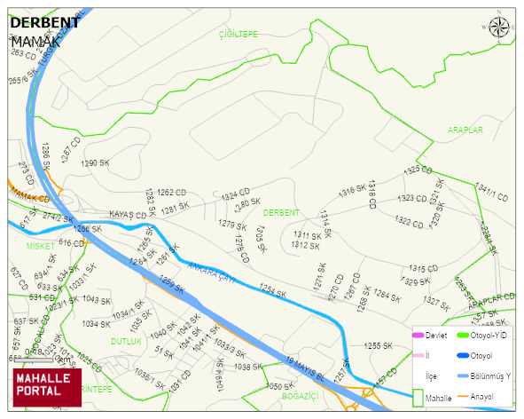 DERBENT Mahallesi Haritası | Güncel Mahalle ve Köy Haritası