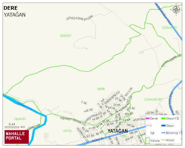 DERE Mahallesi Haritası | Coğrafi Yapı ve Detaylı Haritası