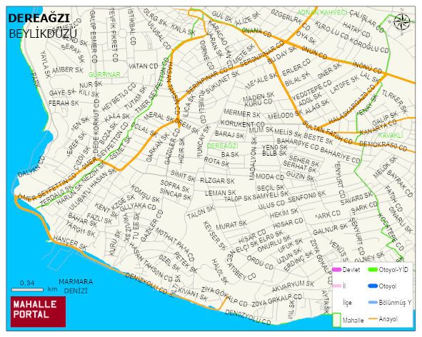 DEREAĞZI Mahallesi Haritası | Detaylı Köy ve Mahalle Görünümü