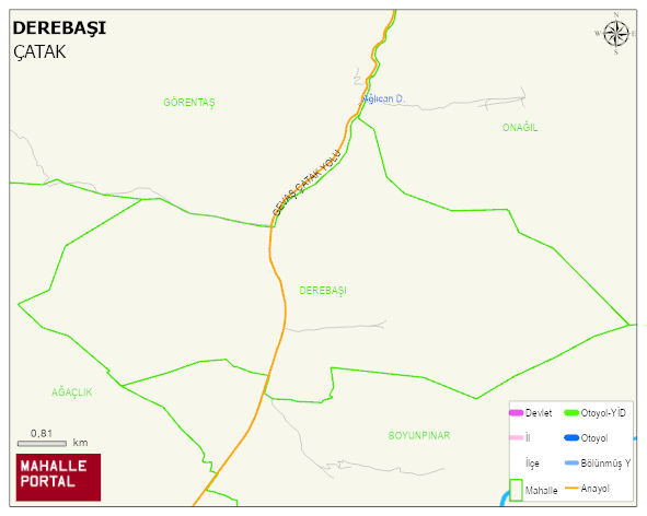 DEREBAŞI Mahallesi Haritası | Güncel Mahalle ve Köy Haritası
