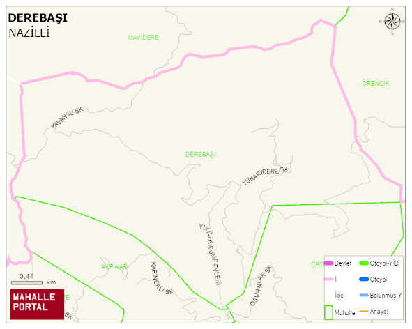DEREBAŞI Mahallesi Haritası | Dağlar, Ovalar ve Akarsu Bilgileri