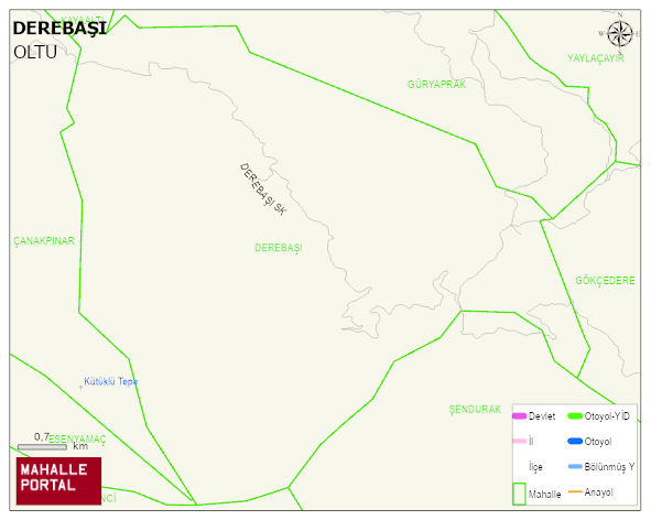 DEREBAŞI Mahallesi Haritası | Coğrafi Yapı ve Detaylı Haritası